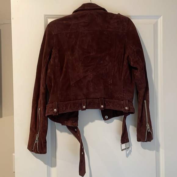 Blank NYC Burgundy Suede Moto Jacket - M - Picture 6 of 7